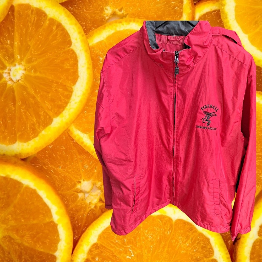North End Mens Fireball Cinnamon Whisky Windbreaker Jacket Red Large Hooded